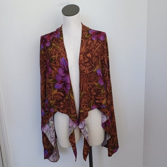 Hilo Hattie Wrap Cover Up Hawaiian Tropical Print Tie Front Womens One Size - Picture 10 of 14